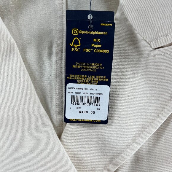 NEW Polo Ralph Lauren White Cream Canvas Twill Nautical Military Blazer Women 2 - Picture 12 of 16